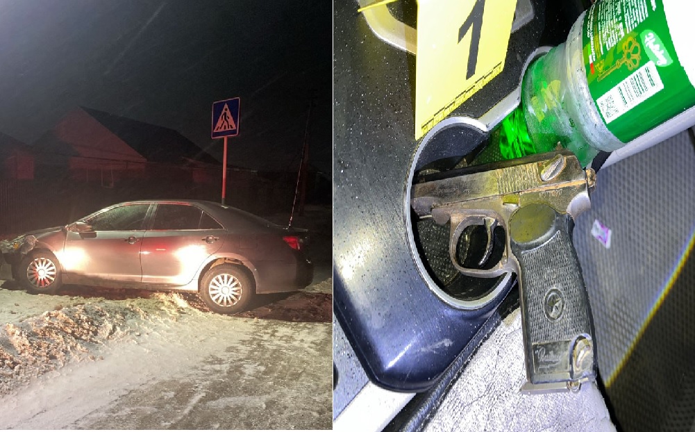 Пьяного водителя с пистолетом задержали в Уральске